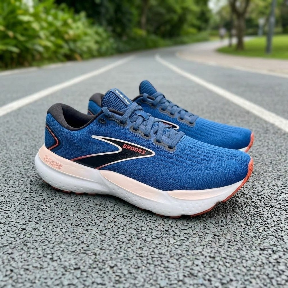 Brooks Glycerin 21 Blue Peach Running Shoes Womens 9 Wide 1204081D496